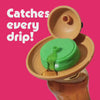 Video demo of the Original Honey Hat being twisted onto a syrup and honey bear bottles and catching a drip in the brim.